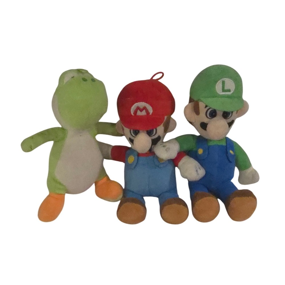 Nintendo Super Mario Luigi Yoshi Plush Toy Lot 9 Inch Video Game Figures